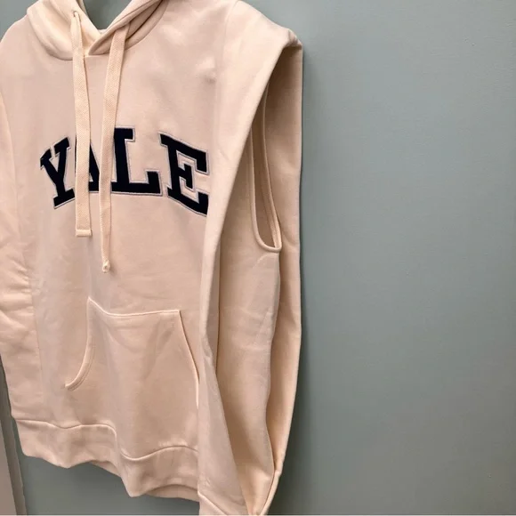 Zara Yale University Ecru Sleeveless Oversized Hoodie Size S BNWT - Picture 5 of 5